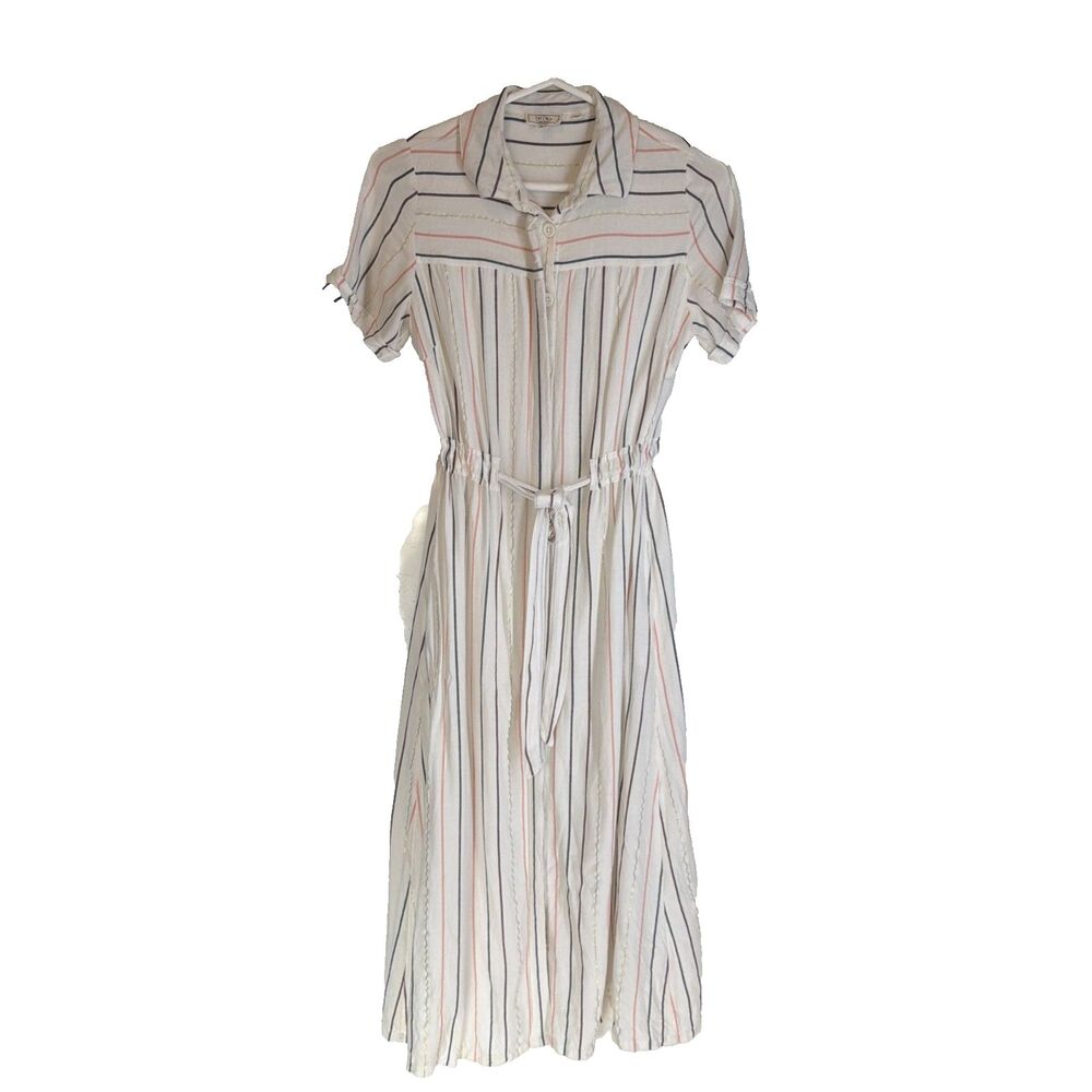 Fat Face Linen Blend Shirt Dress 2 Cottagecore Preppy Scandi Girl Graduation